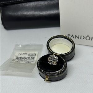 Pandora 2T 14K & Sterling Charm set with 3 Dismonds